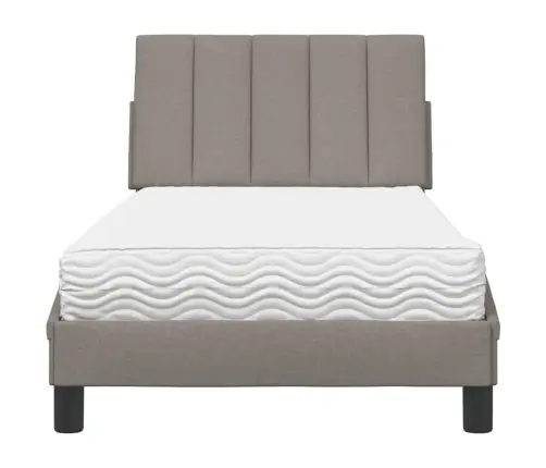 Gultas Rāmis Ar Matraci, Pelēkbrūns, 90X190 Cm, Audums Vidaxl