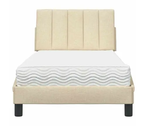 Lova Su Čiužiniu, Hanko, Kreminės Spalvos, 90X190cm Audinys