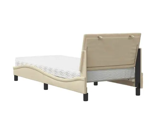 Lova Su Čiužiniu, Hanko, Kreminės Spalvos, 90X190cm Audinys