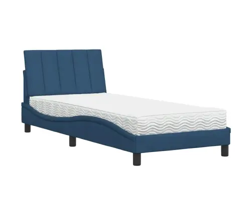 Gultas Rāmis Ar Matraci, Zils, 90X190 Cm, Audums Vidaxl
