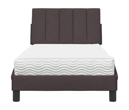 Gultas Rāmis Ar Matraci, Tumši Brūns, 90X200 Cm, Audums Vidaxl