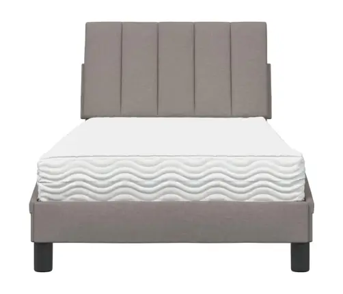 Gultas Rāmis Ar Matraci, Pelēkbrūns, 90X200 Cm, Audums Vidaxl