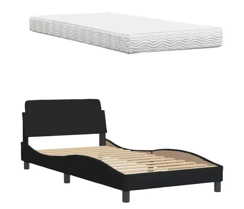 Lova Su Čiužiniu, Hanko, Juodos Spalvos, 100X200cm Audinys