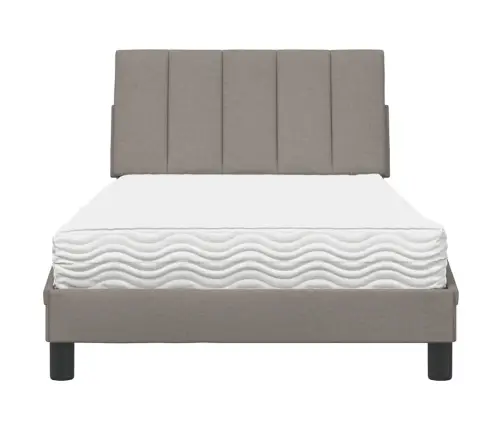 Gultas Rāmis Ar Matraci, Pelēkbrūns, 100X200 Cm, Audums Vidaxl