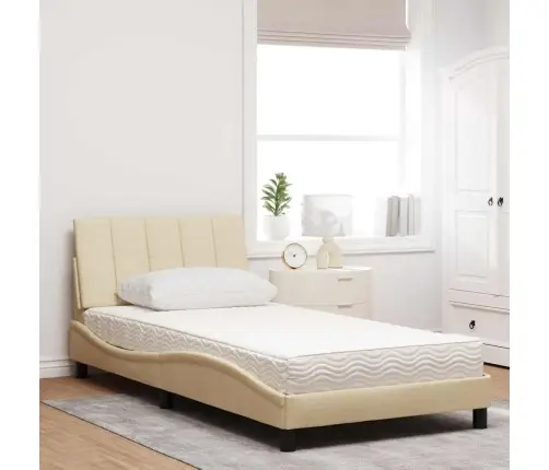 Lova Su Čiužiniu, Hanko, Kreminės Spalvos, 100X200cm Audinys