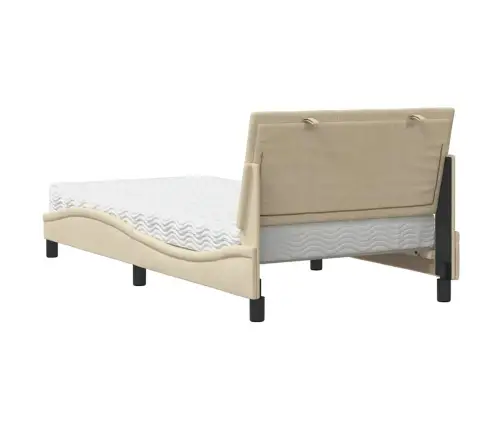 Lova Su Čiužiniu, Hanko, Kreminės Spalvos, 100X200cm Audinys