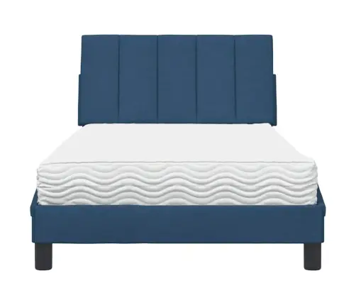 Gultas Rāmis Ar Matraci, Zils, 100X200 Cm, Audums Vidaxl