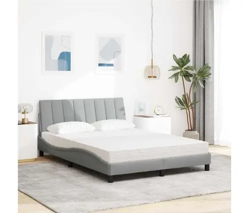 Gulta Ar Matraci, Hanko, Gaiši Pelēka Audums, 120X200 Cm Vidaxl