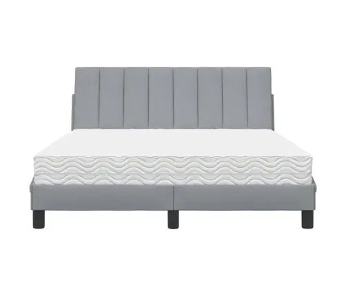 Gulta Ar Matraci, Hanko, Gaiši Pelēka Audums, 120X200 Cm Vidaxl