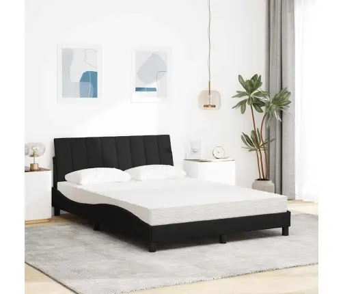 Gulta Ar Matraci, Hanko, Melna Audums, 120X200 Cm Vidaxl
