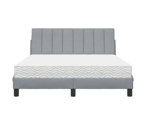 Gulta Ar Matraci, Gaiši Pelēka Audums, 140X190 Cm Vidaxl