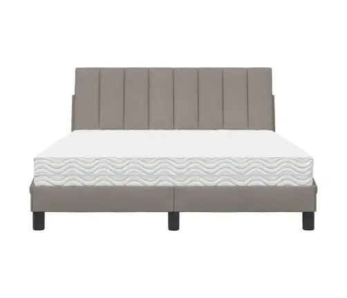 Gulta Ar Matraci, Pelēkbrūns Audums, 140X190 Cm Vidaxl