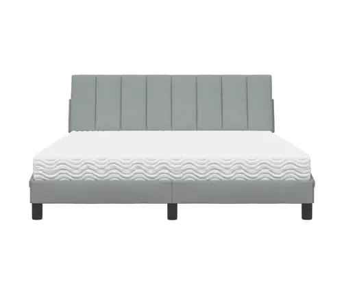 Voodi Madratsiga Hanko, Helehall, 160X200 cm Kangas