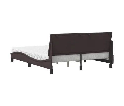 Gulta Ar Matraci, Tumši Brūns, 160X200 Cm, Audums Vidaxl