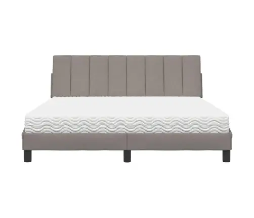 Gulta Ar Matraci, Pelēkbrūns, 160X200 Cm, Audums Vidaxl