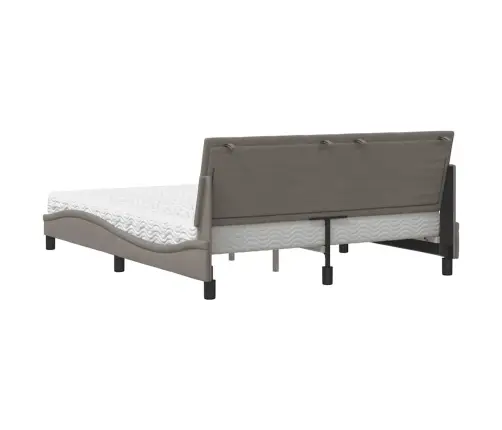 Gulta Ar Matraci, Pelēkbrūns, 160X200 Cm, Audums Vidaxl