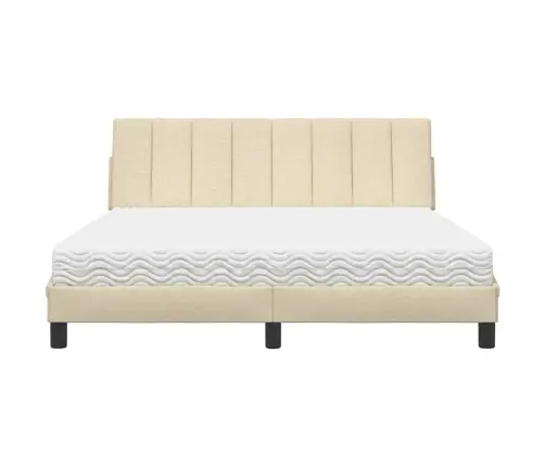 Gulta Ar Matraci, Krēmkrāsas, 160X200 Cm, Audums Vidaxl