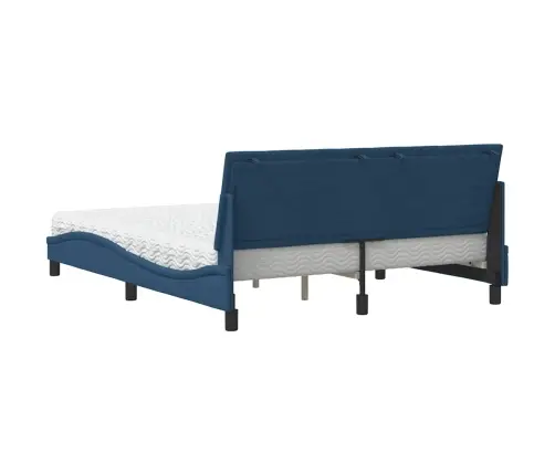 Gulta Ar Matraci, Zils, 160X200 Cm, Audums Vidaxl