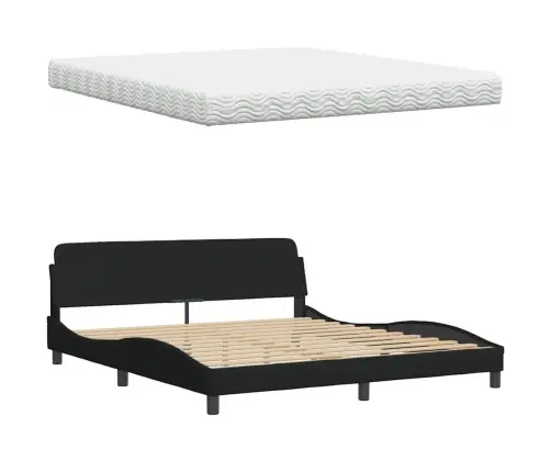 Voodi Madratsiga Hanko, Must, 180X200 cm Kangas