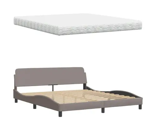 Gulta Ar Matraci, Hanko, Pelēkbrūns, 180X200 Cm, Audums Vidaxl