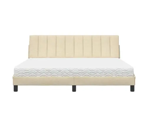 Gulta Ar Matraci, Hanko, Krēmkrāsas, 180X200 Cm, Audums Vidaxl