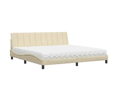 Lova Su Čiužiniu, Hanko, Kreminės Spalvos, 200X200cm Audinys