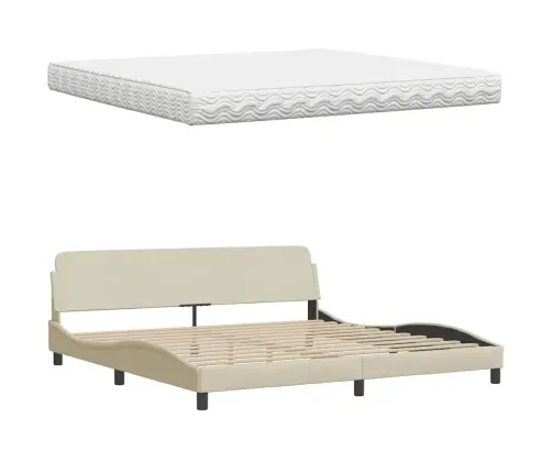 Lova Su Čiužiniu, Hanko, Kreminės Spalvos, 200X200cm Audinys