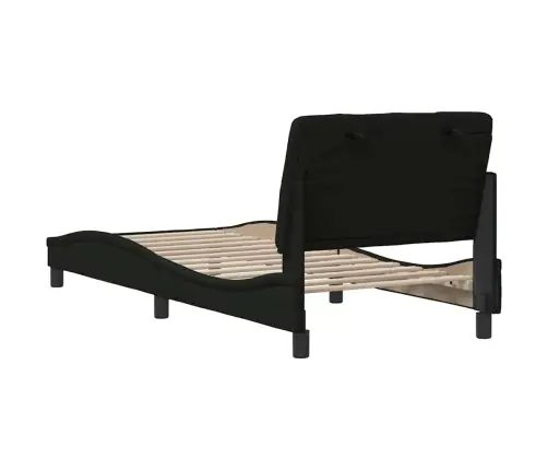 Gultas Rāmis Bez Matrača, Melns, 80X200Cm Audums Vidaxl