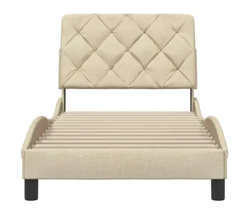 Gultas Rāmis Bez Matrača, Krēma, 90X190Cm Audums Vidaxl