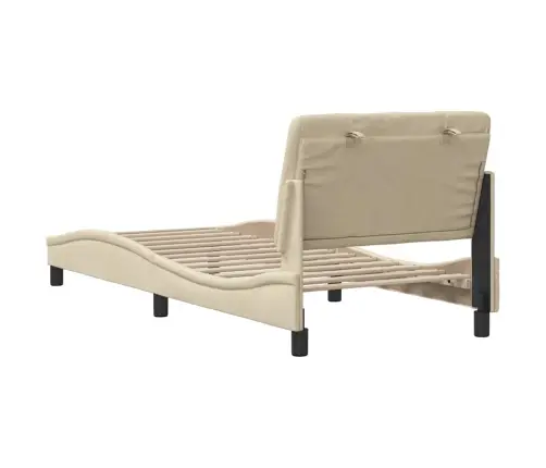 Gultas Rāmis Bez Matrača, Krēma, 90X190Cm Audums Vidaxl