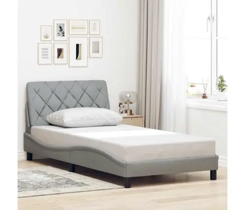 Voodiraam Ilma Madratsita, Helehall, 100X200 cm Kangas