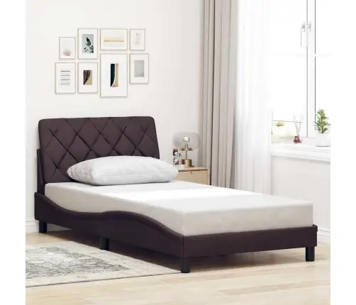 Gultas Rāmis Bez Matrača, Tumši Brūns, 100X200 Cm, Audums Vidaxl