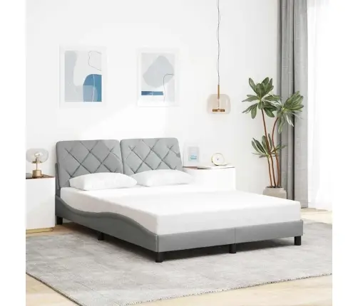 Gultas Rāmis Bez Matrača, Gaiši Pelēks, 120X200 Cm, Audums Vidaxl