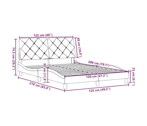 Lovos Rėmas Be Čiužinio, Taupe Spalvos, 120X200cm Audinys