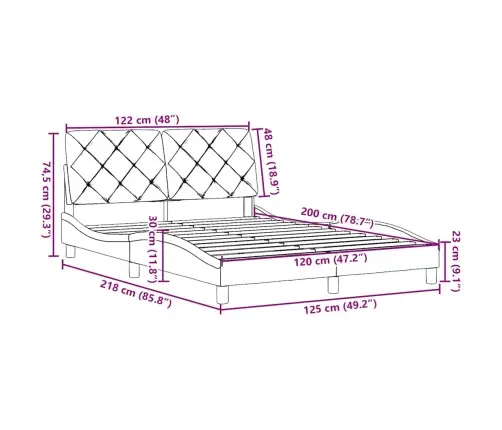 Lovos Rėmas Be Čiužinio, Kreminės Spalvos, 120X200cm Audinys