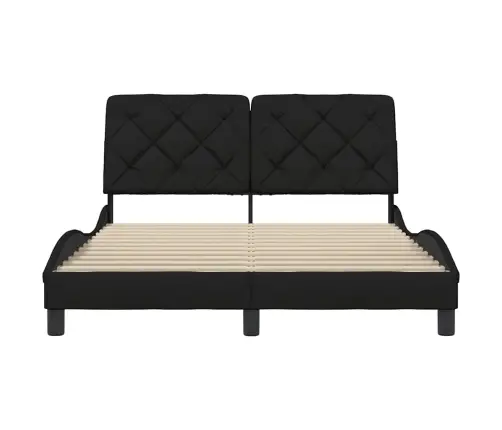 Gulta Bez Matrača, Melns, 140X190 Cm, Audums Vidaxl