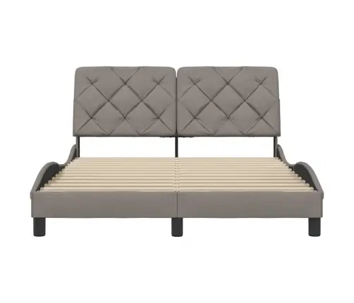 Gulta Bez Matrača, Pelēkbrūns, 140X190 Cm, Audums Vidaxl