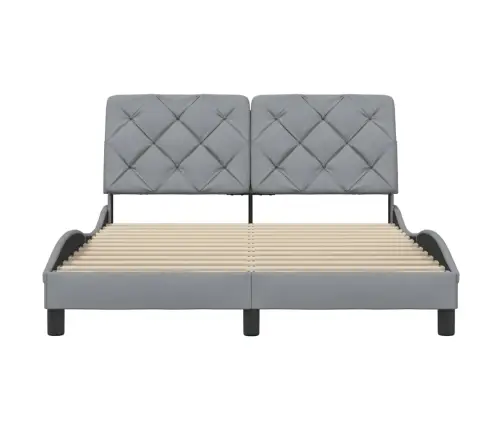 Gulta Bez Matrača, Gaiši Pelēks, 140X200 Cm, Audums Vidaxl