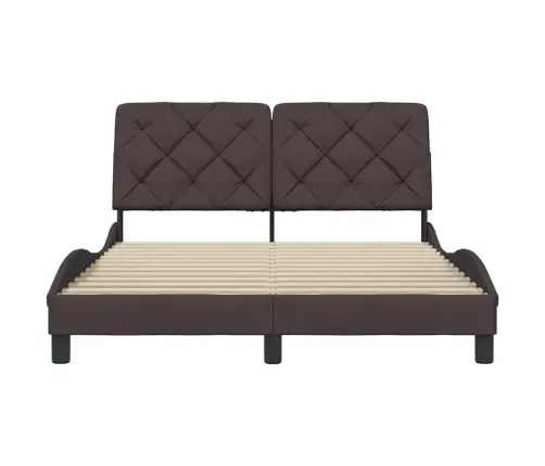 Gultas Rāmis Bez Matrača, Tumši Brūns, 140X200 Cm, Audums Vidaxl