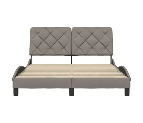 Gulta Bez Matrača, Pelēkbrūns, 140X200 Cm, Audums Vidaxl