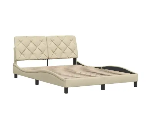 Gulta Bez Matrača, Krēmkrāsas, 140X200 Cm, Audums Vidaxl