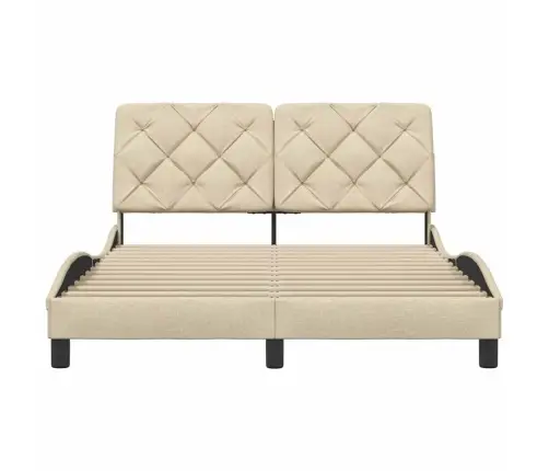 Gulta Bez Matrača, Krēmkrāsas, 140X200 Cm, Audums Vidaxl