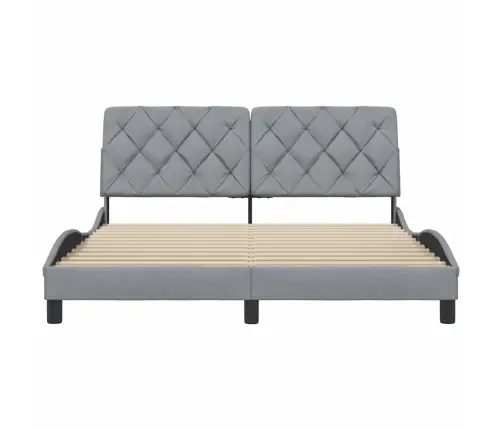 Voodiraam Ilma Madratsita, Helehall, 160X200 cm Kangas Voodiraam Ilma Madratsita, Helehall, 160X200 cm Kangas