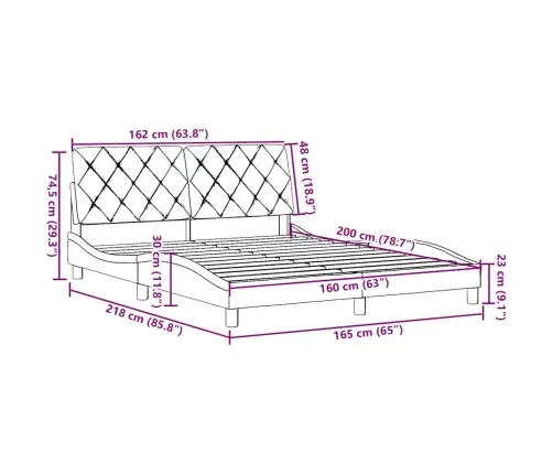 Lovos Rėmas Be Čiužinio, Taupe Spalvos, 160X200cm Audinys