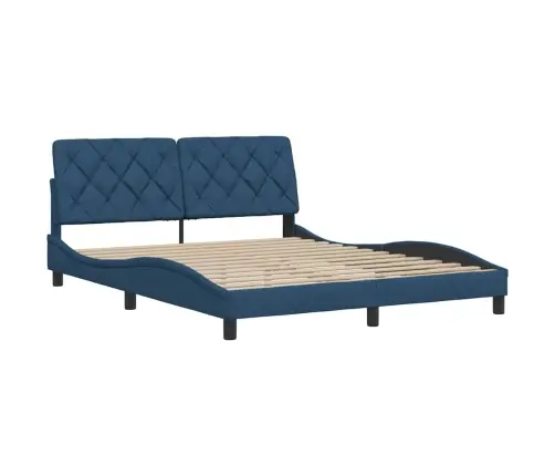 Gulta Bez Matrača, Zils, 160X200 Cm, Audums Vidaxl