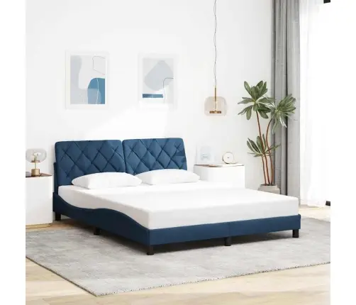 Gulta Bez Matrača, Zils, 160X200 Cm, Audums Vidaxl