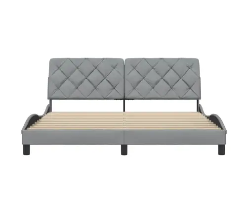 Gulta Bez Matrača, Gaiši Pelēks, 180X200 Cm, Audums Vidaxl