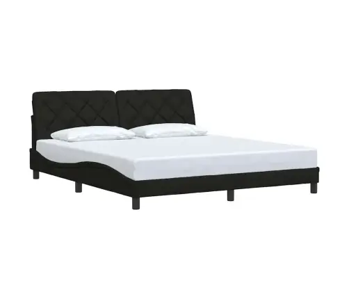 Gulta Bez Matrača, Melns, 180X200 Cm, Audums Vidaxl