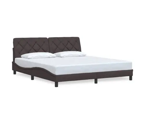 Gulta Bez Matrača, Tumši Brūns, 180X200 Cm, Audums Vidaxl