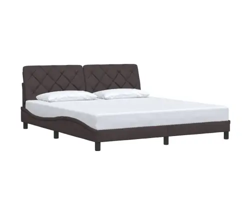 Gulta Bez Matrača, Tumši Brūns, 180X200 Cm, Audums Vidaxl